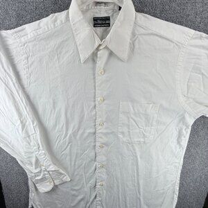 Gitman Bros Oxford Point All Cotton USA TTX 16.5 34 White Shirt Pocket Button Up